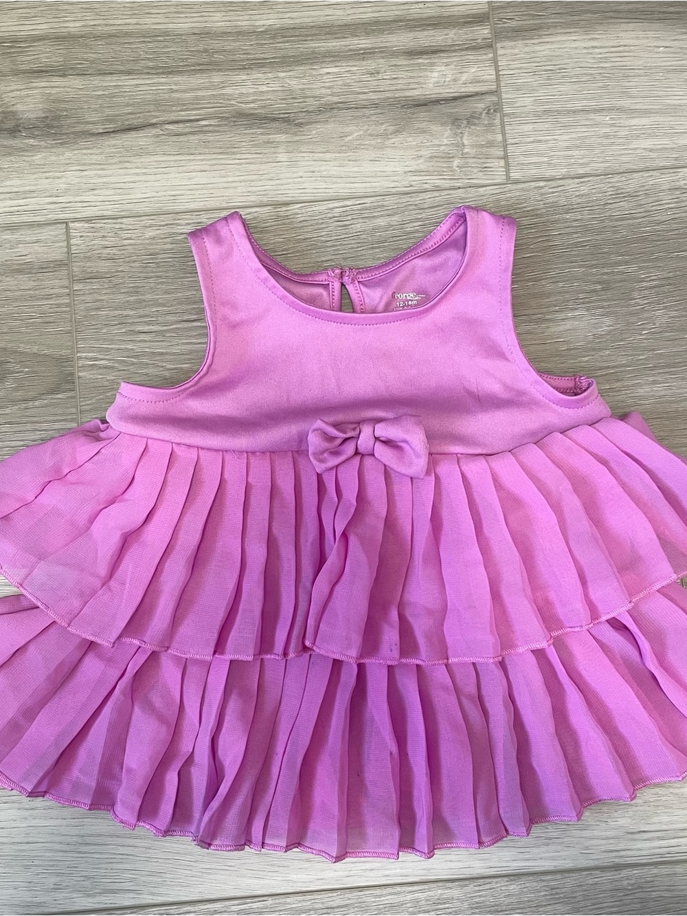 3/$15 George Pink Tiered Bow Baby Girl Dress Size 12-18 months
